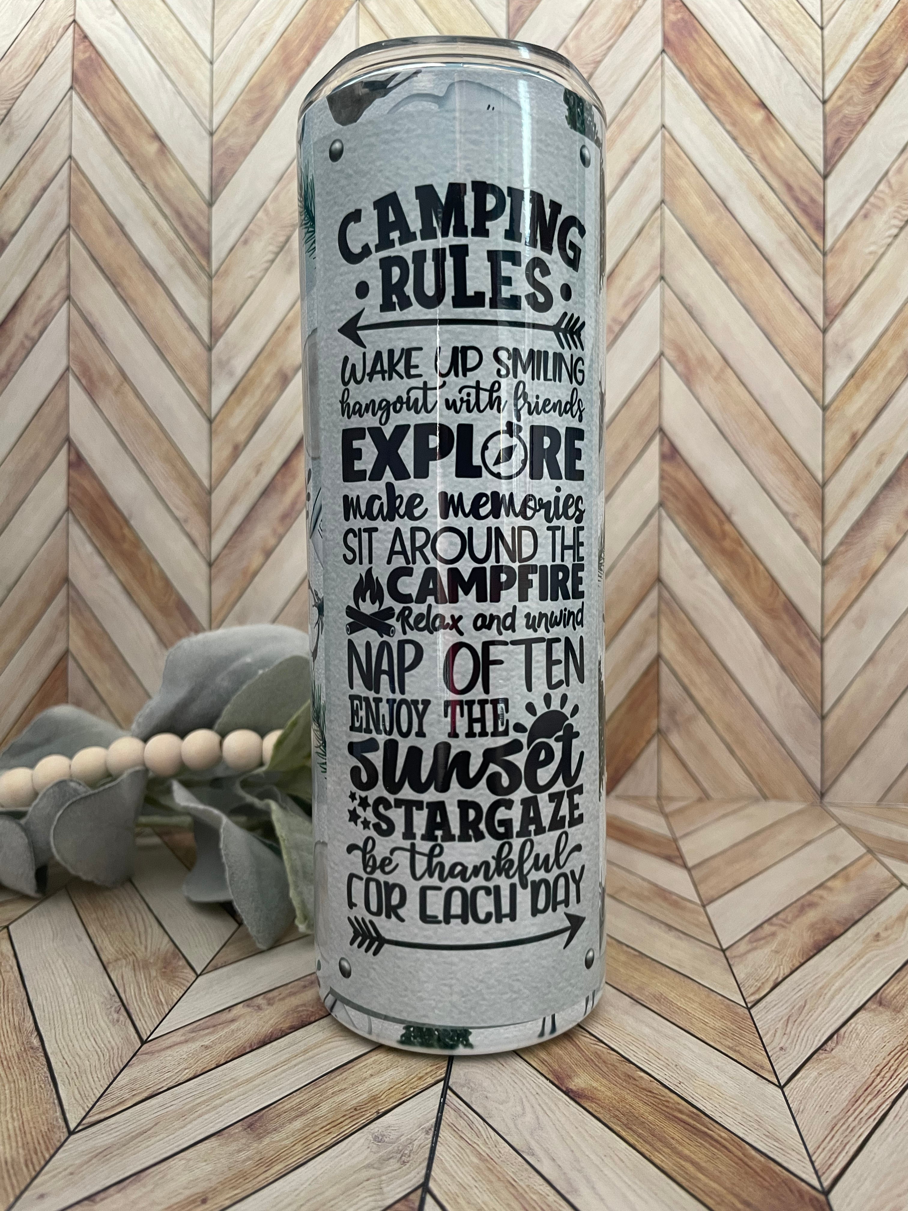 Camping Rules Sublimation Tumbler