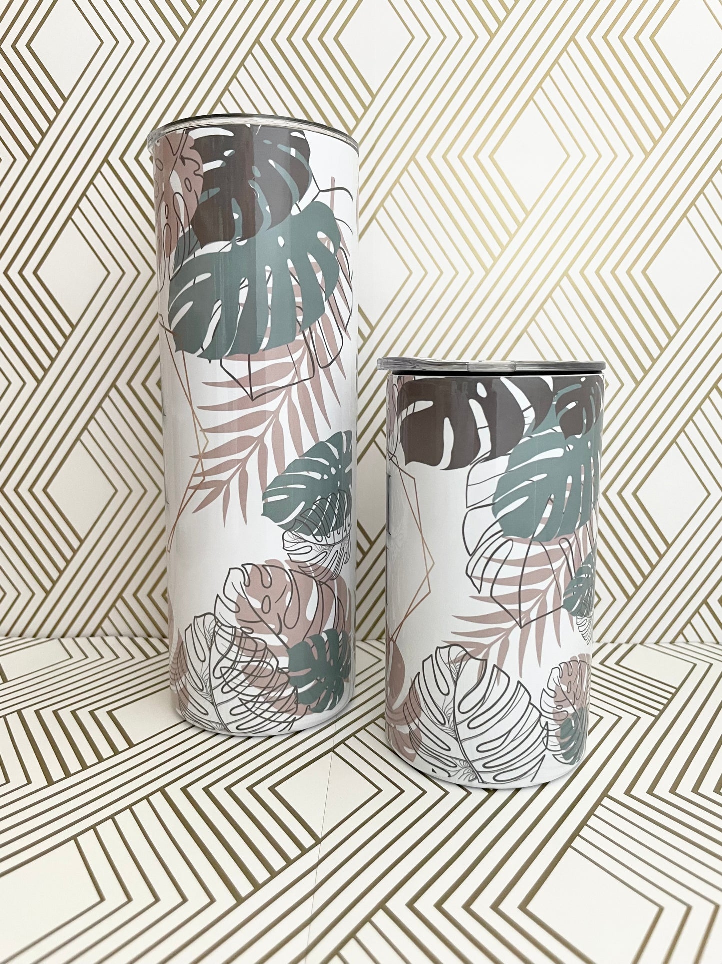 Mama and Mini Monstera Tumbler Set