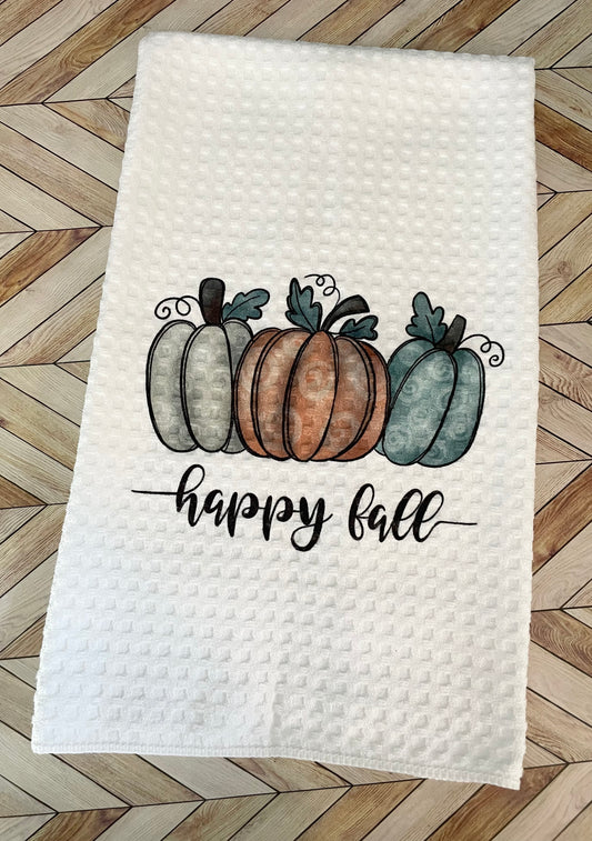 Happy Fall Waffle Weave Towel