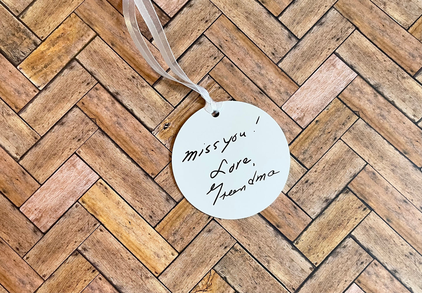 Hand Written Memorial Christmas Ornament - Personalized