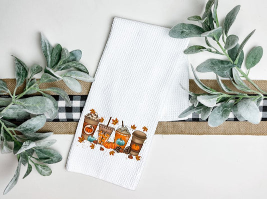 Pumpkin Spice and Everything Nice Waffle Weave Towel