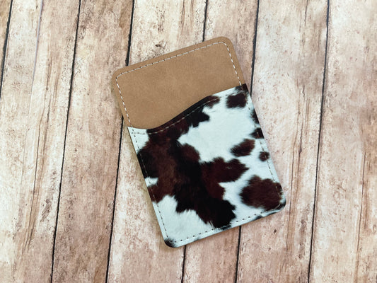 Brown Cow Print Phone Wallet