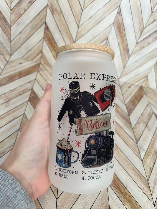 Polar Express Beer Can Glass