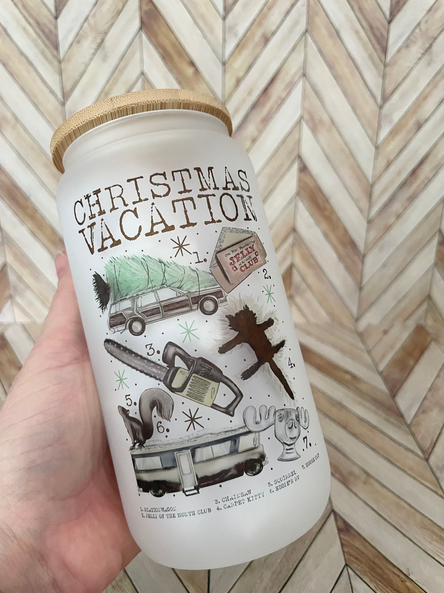 Christmas Vacation Beer Can Glass
