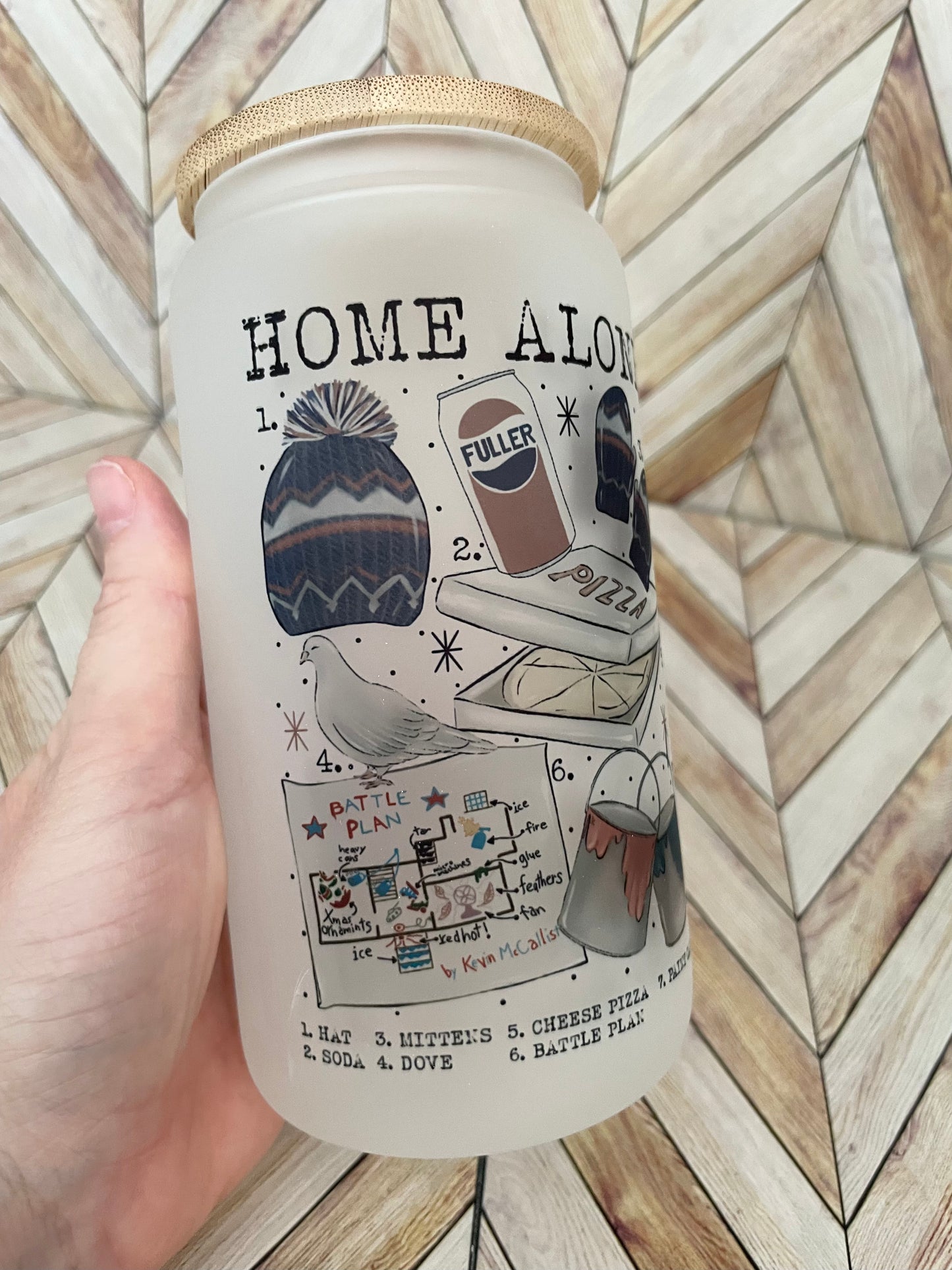 Home Alone Beer Can Glass