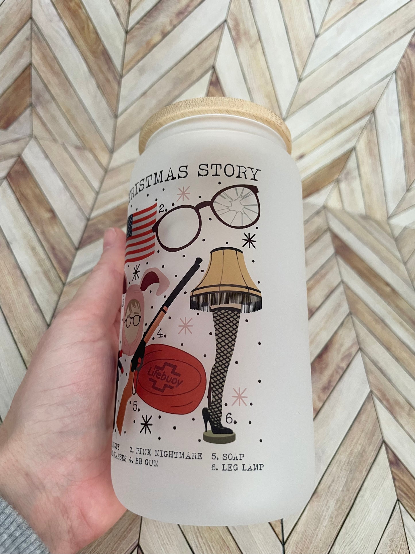 A Christmas Story Beer Can Glass