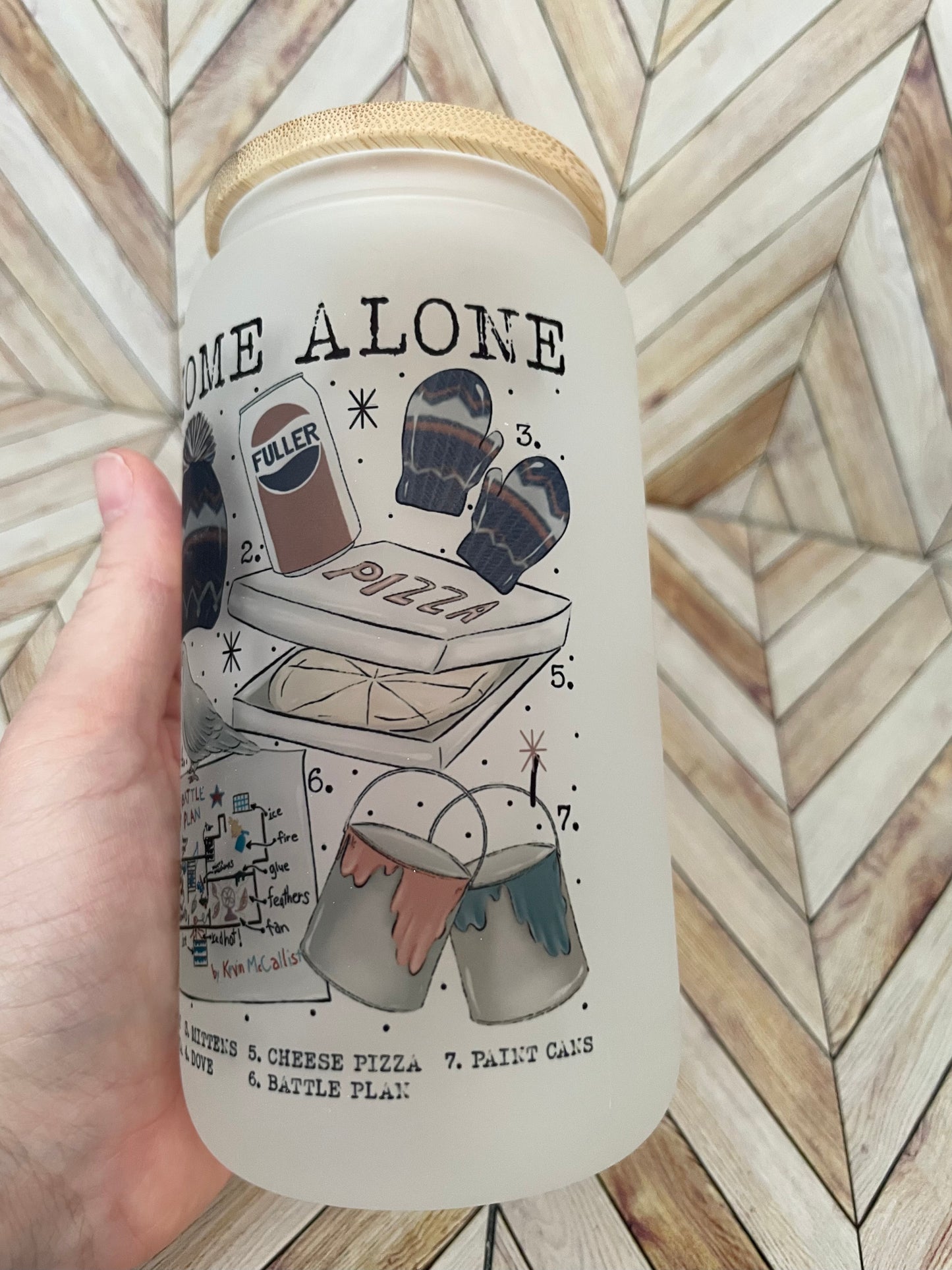 Home Alone Beer Can Glass