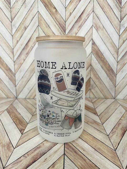 Home Alone Beer Can Glass